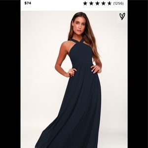 Formal Maxi Dress | Size Large | Navy